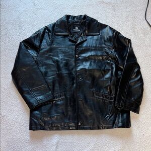 Moda Men's Classic Black Leather Jacket